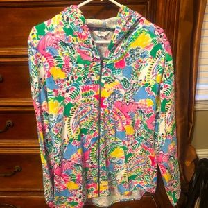 Precious, Colorful, zip jacket with hood.